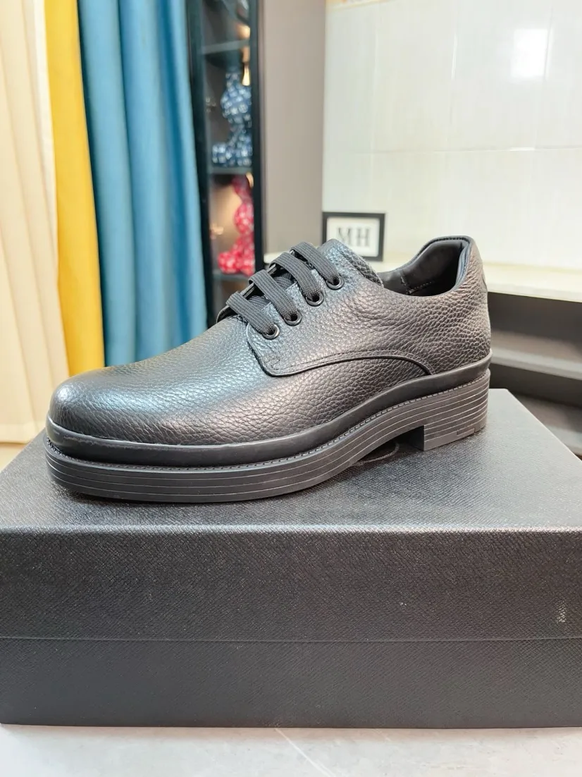 Men's shoes 💰540🌹🌹 [Men's shoes 💰pRADA Prada leather shoes] Top purchasing agent Original imported Italian custom-made open-edge beaded cowhide leather surface, ➕Fully imported water-dyed breathable cowhide lining, original factory special molded sole, super comfortable, code number: 38-44